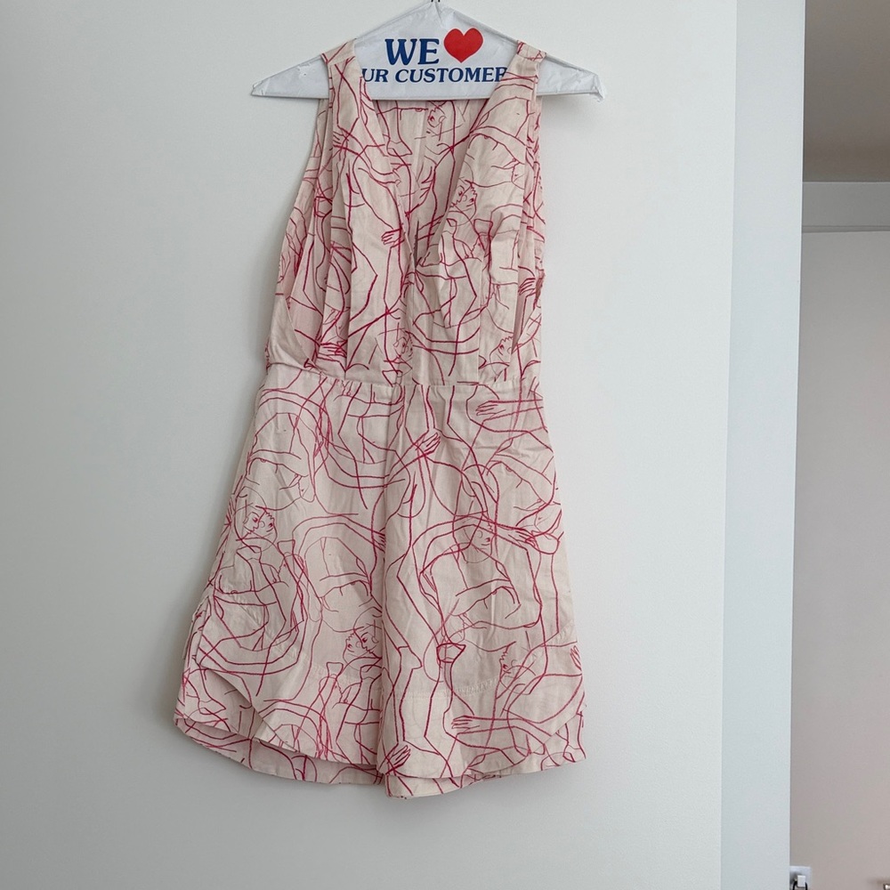 Animale Cream and Red Artistic Dress